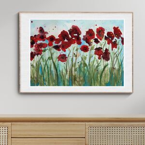 Original Watercolor Painting on paper 12" x 9" or 30cm x 22.5" "Summer Poppies"